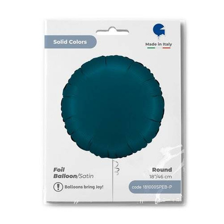 Foil Balloon - Round Satin Petrol Blue 46 cm, Grabo