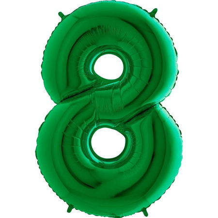 Foil balloon Digit 8 Green - 102 cm Grabo Green / Mint