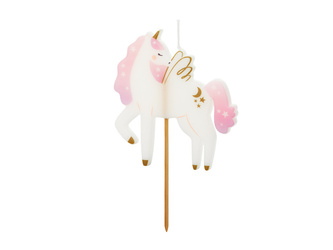 Geburtstags Kerze Einhorn Farbmix 9 cm