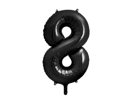 Foil balloon digit 8 black, 86cm black