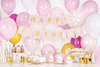 Geburtstagsgirlande - Happy Birthday Banner, Rosa