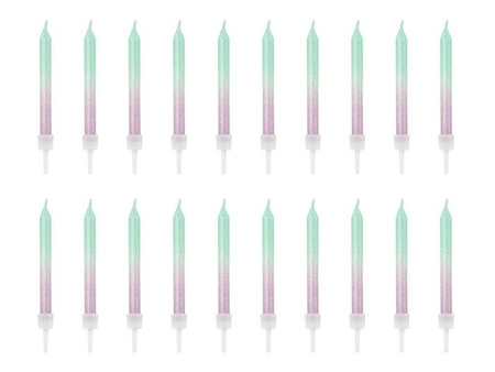 Birthday candles, ombre, 6 cm, 20 pcs.