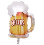 Folienballon Bierkrug Cheers Gold 45 cm Oktoberfest