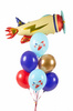 Latex balloons plane, blue 30cm, 50 pieces