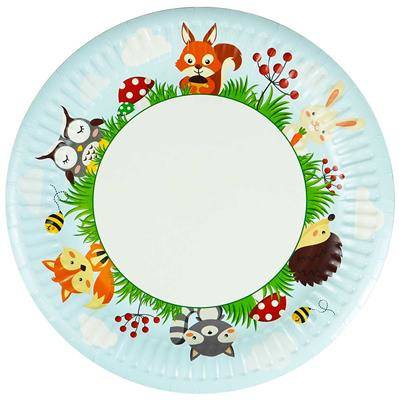 Paper plates - Forest animals 8 pieces