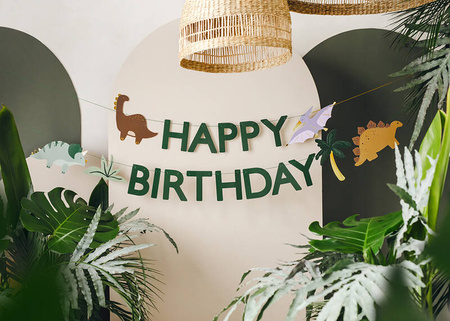 Happy Birthday Dino Banner, 3 m, mix