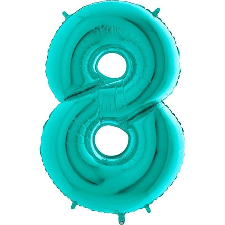 Number 8 Foil Balloon Tiffany, Mint - 102 cm Grabo