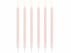 Birthday candles, plain, pink, 14 cm, 12 pcs.