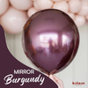 Latex Balloons Kalisan Mirror Burgundy, 30cm, 50 pcs.