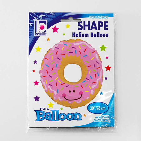 Balon Foliowy - Kolorowy pączek uśmiechnięty donut 76cm, Grabo