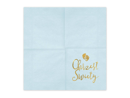 Napkins Holy baptism, blue, 33x33cm, 12 pcs