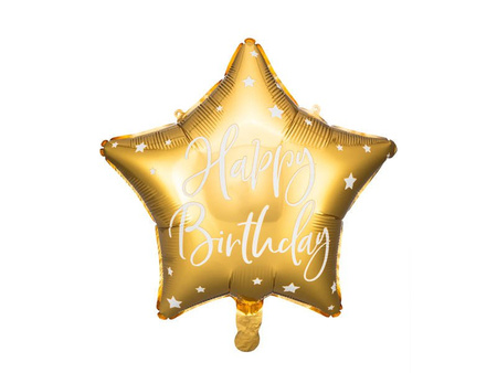 Foil balloon Happy Birthday! Golden star 40 cm