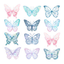 Holographic Butterfly Stickers – Set of 12 Mixed Designs