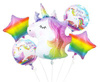 Folienballons - Einhorn Set, Happy Birthday 5 Stk.