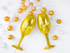 Folienballon, Champagnerglas, Aufdruck 'Cheers', Gold, 28x80 cm