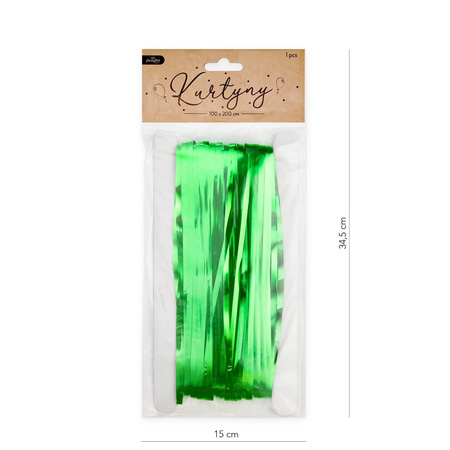 Green curtain, background for decoration 100 x 200 cm