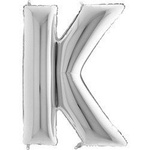 Folienballon Buchstabe K, 40 ', Silber