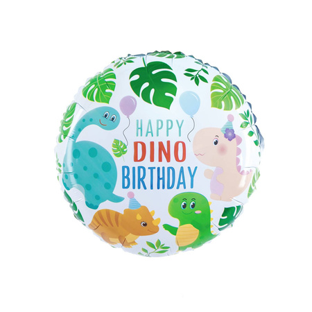 Foil balloon Happy Dino Birthday Dinosaurs, 46 cm