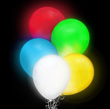 Ballons mit integriertem LED Licht, verschiedene Farben - Mix, 5 Stk.