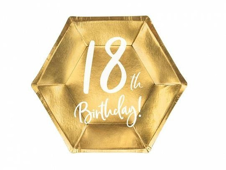 Plates for the eighteenth birthday, 18th Birthday, gold, 20 cm