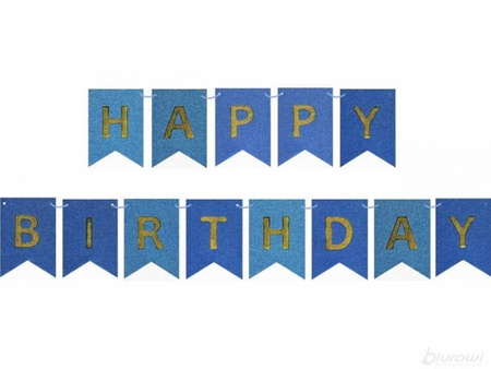 Girlande - HAPPY BIRTHDAY-Banner, holoblau