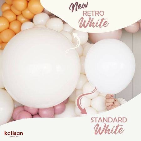 Latex Balloons Retro White, 45cm, 25 pcs.