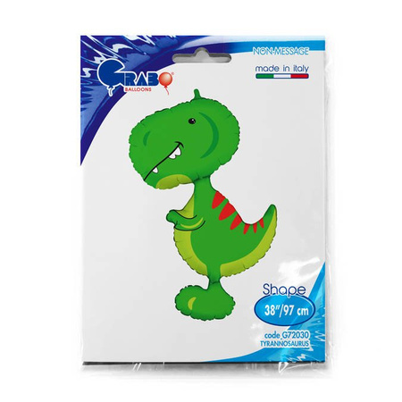 Foil balloon - green Dinosaur Tyrannosaur, 97 cm Grabo