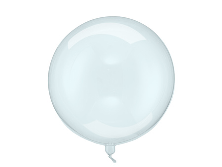 Round Crystal Bobo Balloon, Transparent Blue, 40 cm