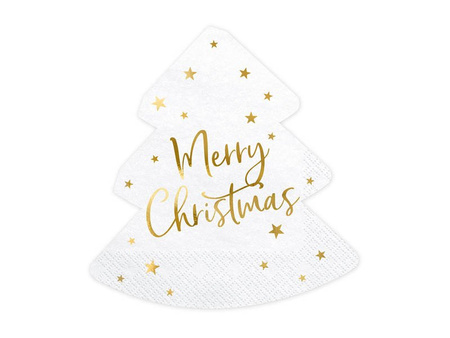 Christmas tree napkins Merry Christmas, 16x16,5cm, 20 pcs