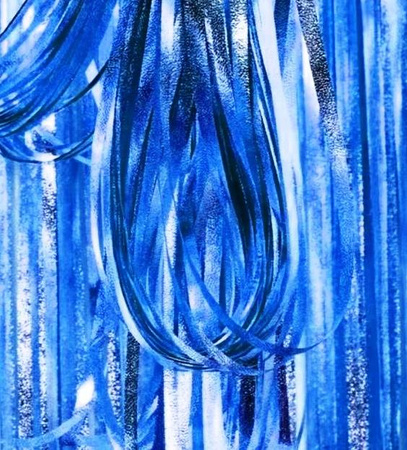 Curtain, blue, chrome effect, 100x200 cm