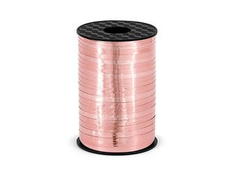 Plastic ribbon, pink gold 5mm / 225m