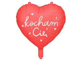 Heart foil balloon Kocham cię, red 45 cm