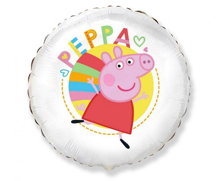 Folienballon, Rund, Peppa-Schwein, Happy Peppa, 48 cm