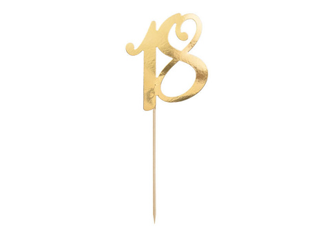 Gold paper topper "18", 20,5cm.