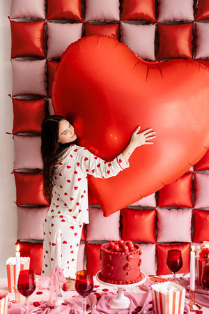 Foil Balloon Red Heart XXL, Valentine's Day, 136x129 cm