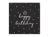 Birthday napkins black, Happy Birthday, 33x33 cm (1 op. / 20 pcs)