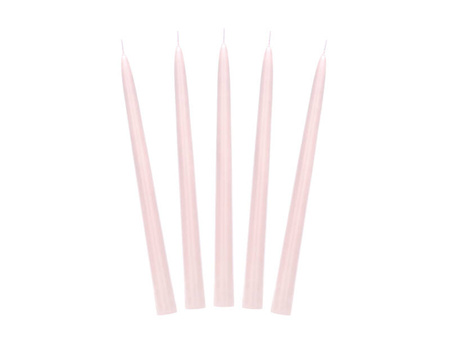 Pink taper candles, 24 cm, 10 pcs.