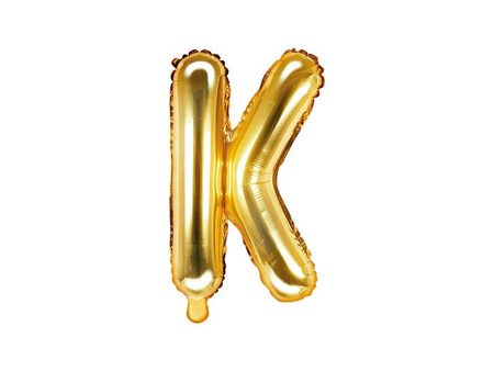 Foil balloon Letter K, 35cm, Gold