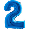 The foil balloon number 2 Blue - 102 cm Grabo