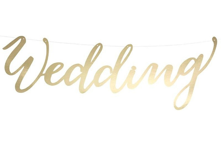 Hochzeitsbanner - Wedding, Gold, 17x45 cm