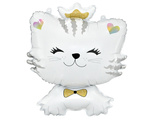 Foil Balloon, White Kitten, 52 cm