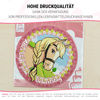 Pink Pony cake topper edible wafer round 20 cm premium, vegan, gluten-free, cut