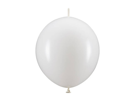 E-Link Latex Balloons white with connector, 33cm, 20 pcs