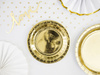 Gold paper plates, metallic, 18cm, 6 pcs.