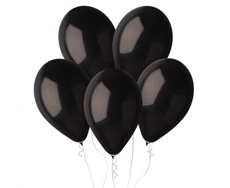 Gemar G110 Latex Balloons Pastel 12" (30 cm), Black 014 – Pack of 100