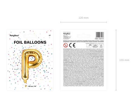 Folienballon Buchstabe P 35cm, Gold