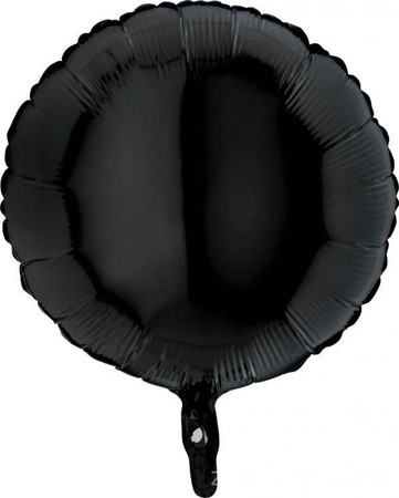 Foil balloon, round, black 46 cm, Grabo