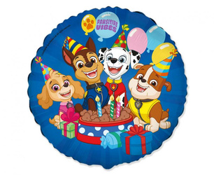 Round Foil Balloon, 46 cm, 18", Paw Patrol Birthday