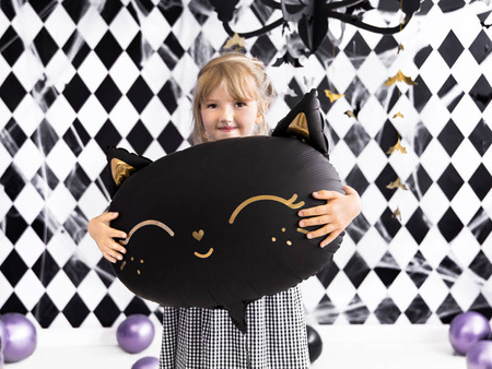 Foil balloon kitten, black, 48x36cm