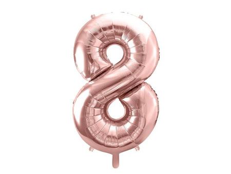 Foil balloon digit '8', 86cm, pink gold